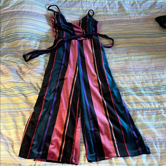 Speechless Pants - Velvet Junior’s L Striped Jumpsuit